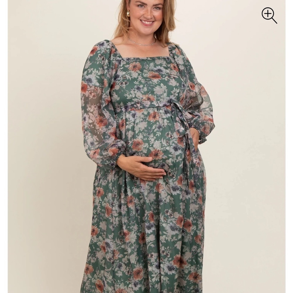 Romantic Floral Maternity Maxi Shower Wedding Guest Dress Pink Blush Size‎ 2x